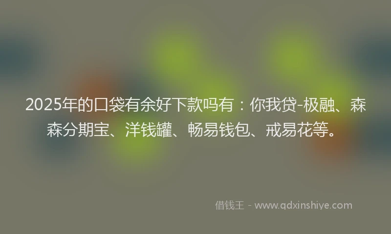 2025年的口袋有余好下款吗有：你我贷-极融、森森分期宝、洋钱罐、畅易钱包、戒易花等。