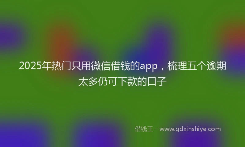 2025年热门只用微信借钱的app，梳理五个逾期太多仍可下款的口子