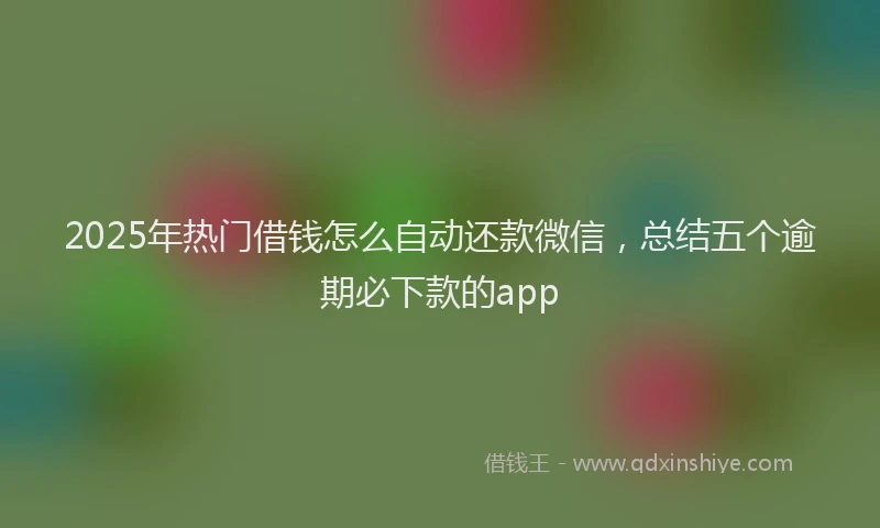 2025年热门借钱怎么自动还款微信，总结五个逾期必下款的app