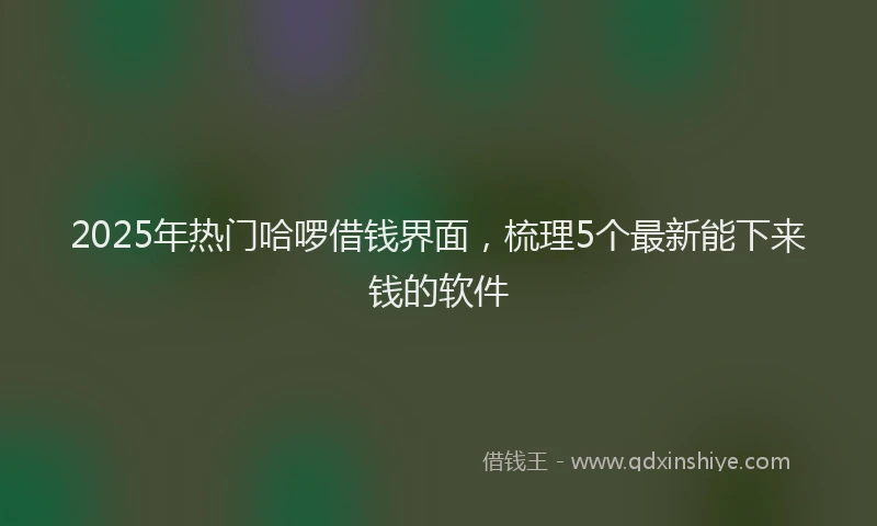 2025年热门哈啰借钱界面，梳理5个最新能下来钱的软件