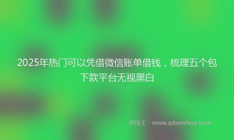 2025年热门可以凭借微信账单借钱，梳理五个包下款平台无视黑白