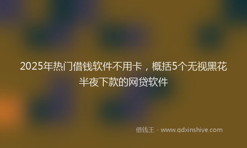 2025年热门借钱软件不用卡，概括5个无视黑花半夜下款的网贷软件