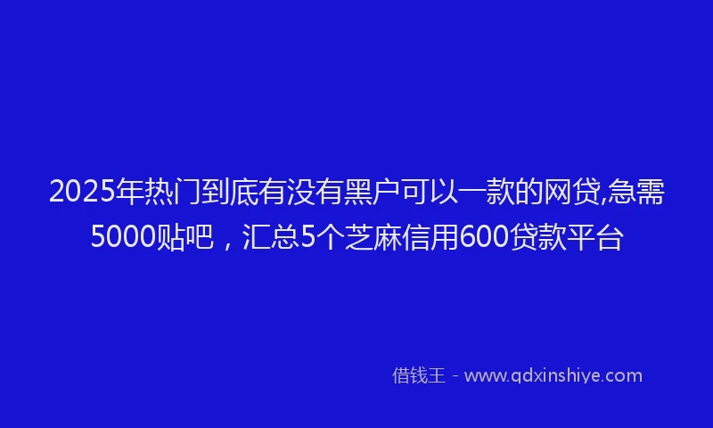 2025年热门到底有没有黑户可以一款的网贷,急需5000贴吧，汇总5个芝麻信用600贷款平台