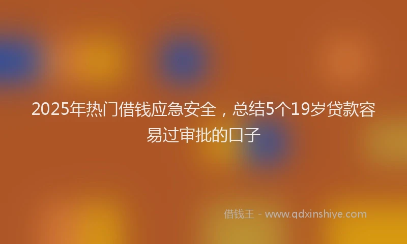 2025年热门借钱应急安全，总结5个19岁贷款容易过审批的口子