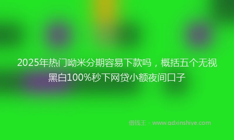 2025年热门呦米分期容易下款吗，概括五个无视黑白100%秒下网贷小额夜间口子