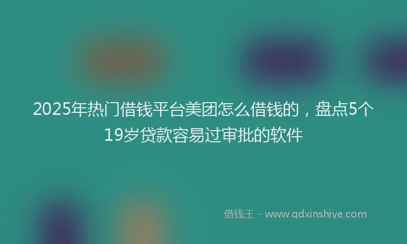 2025年热门借钱平台美团怎么借钱的，盘点5个19岁贷款容易过审批的软件