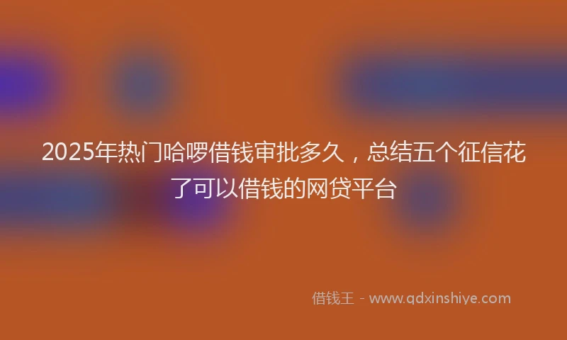 2025年热门哈啰借钱审批多久，总结五个征信花了可以借钱的网贷平台