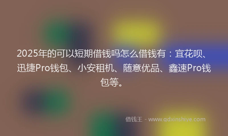 2025年的可以短期借钱吗怎么借钱有：宜花呗、迅捷Pro钱包、小安租机、随意优品、鑫速Pro钱包等。