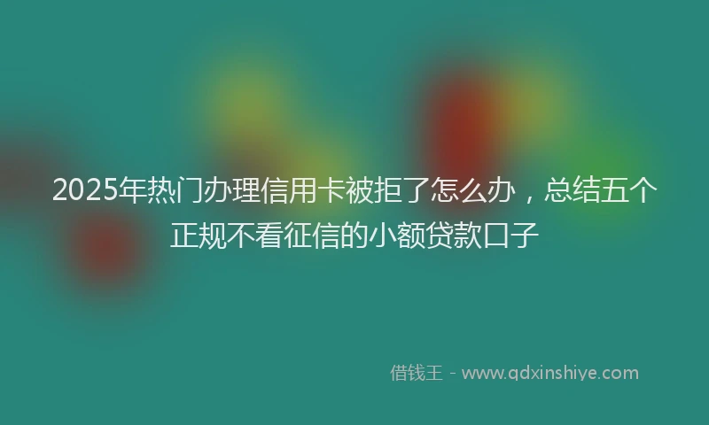 2025年热门办理信用卡被拒了怎么办，总结五个正规不看征信的小额贷款口子