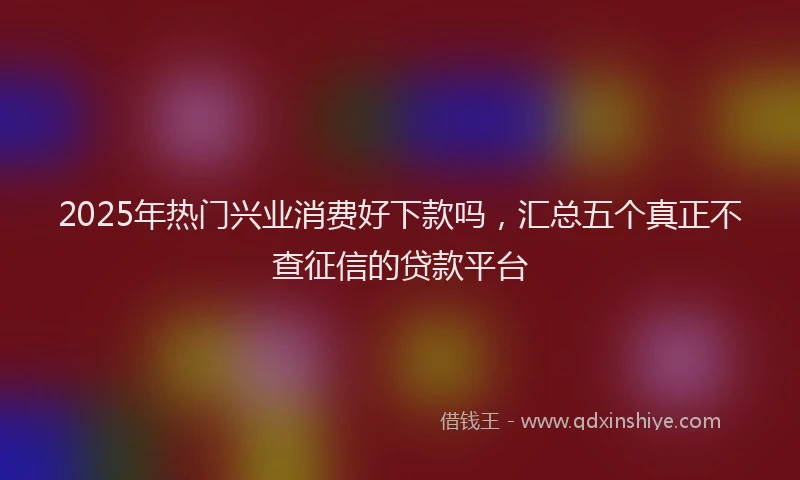2025年热门兴业消费好下款吗，汇总五个真正不查征信的贷款平台