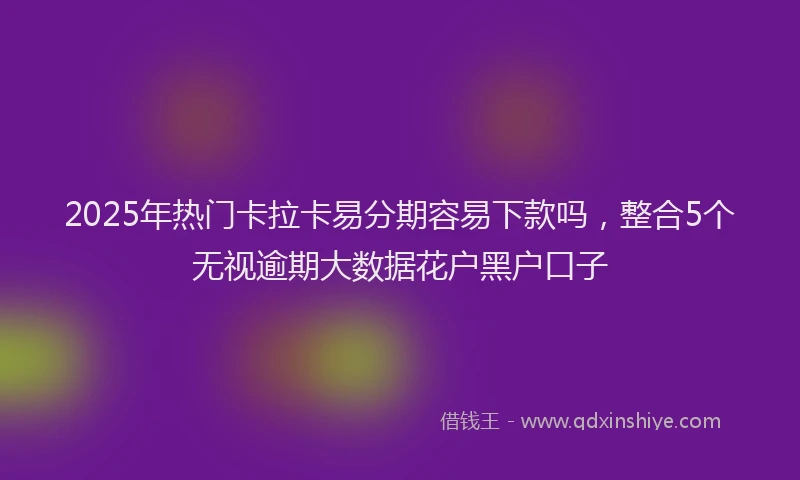 2025年热门卡拉卡易分期容易下款吗，整合5个无视逾期大数据花户黑户口子