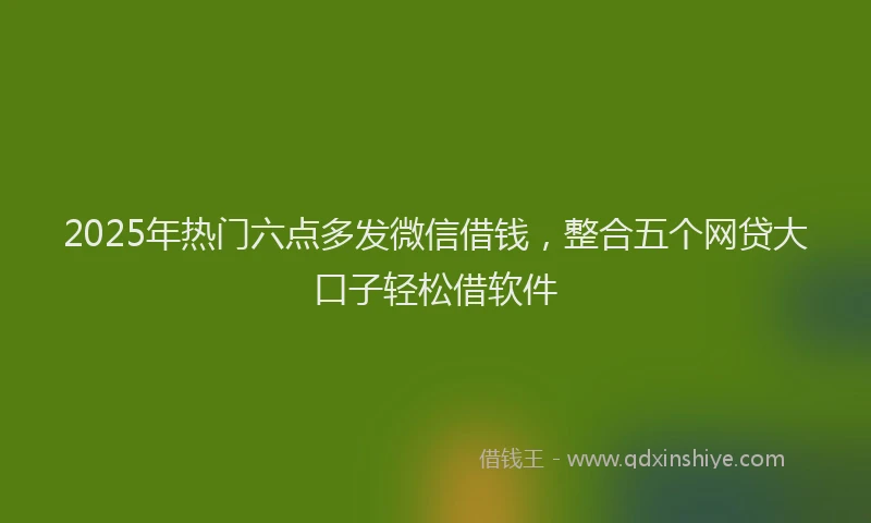 2025年热门六点多发微信借钱，整合五个网贷大口子轻松借软件