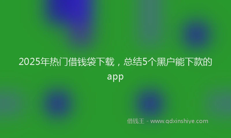 2025年热门借钱袋下载，总结5个黑户能下款的app