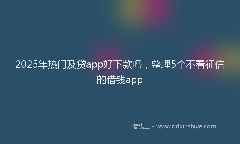 2025年热门及贷app好下款吗，整理5个不看征信的借钱app
