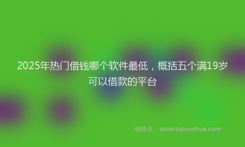 2025年热门借钱哪个软件最低，概括五个满19岁可以借款的平台