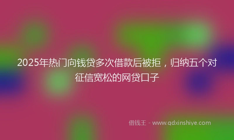 2025年热门向钱贷多次借款后被拒，归纳五个对征信宽松的网贷口子