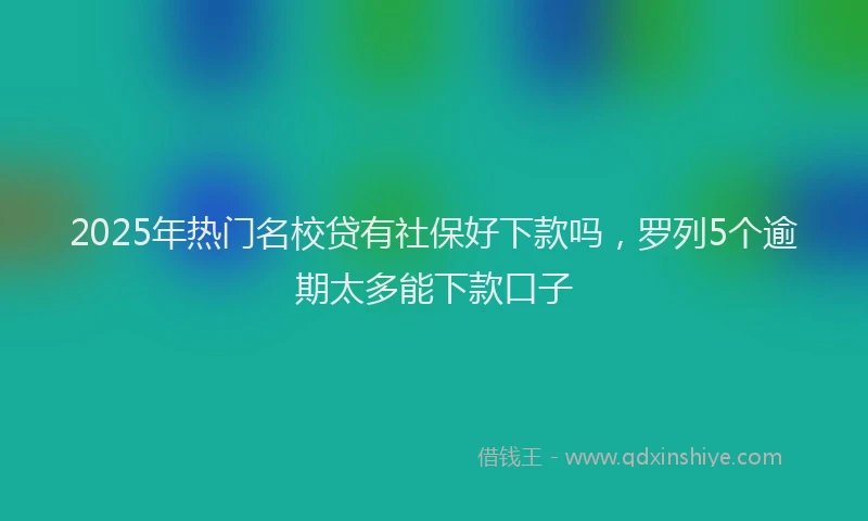 2025年热门名校贷有社保好下款吗，罗列5个逾期太多能下款口子