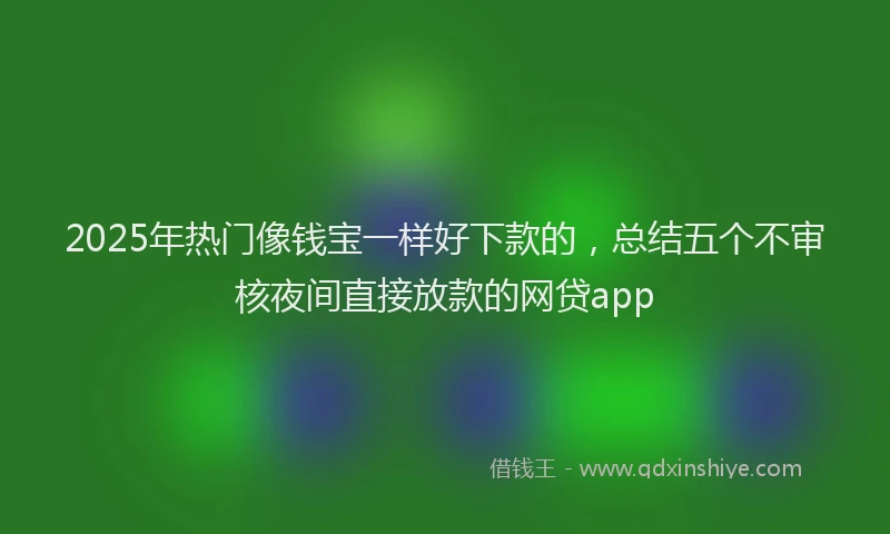 2025年热门像钱宝一样好下款的，总结五个不审核夜间直接放款的网贷app