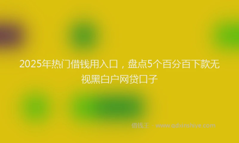 2025年热门借钱用入口，盘点5个百分百下款无视黑白户网贷口子