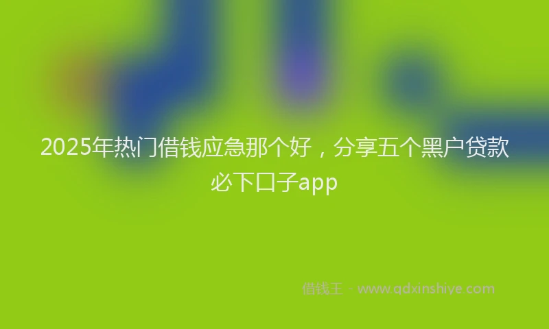 2025年热门借钱应急那个好，分享五个黑户贷款必下口子app