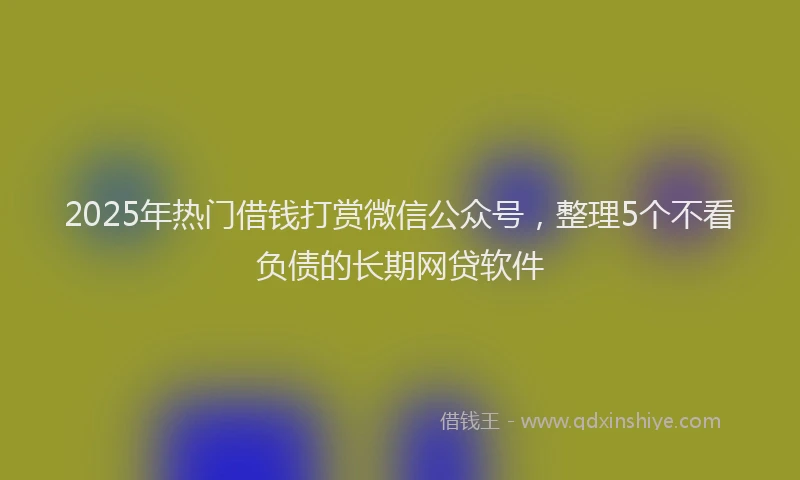 2025年热门借钱打赏微信公众号，整理5个不看负债的长期网贷软件