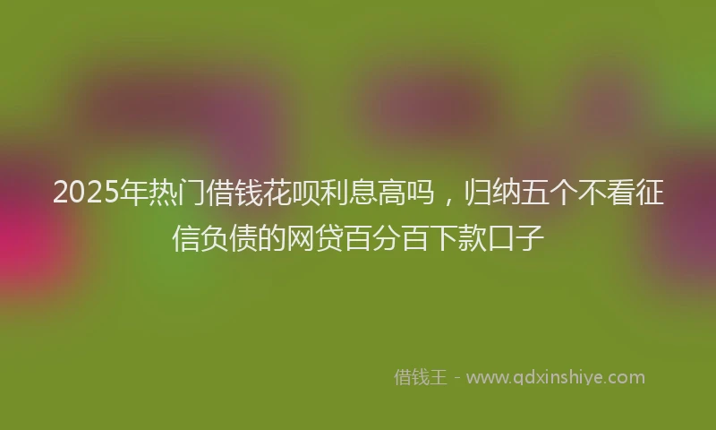 2025年热门借钱花呗利息高吗，归纳五个不看征信负债的网贷百分百下款口子