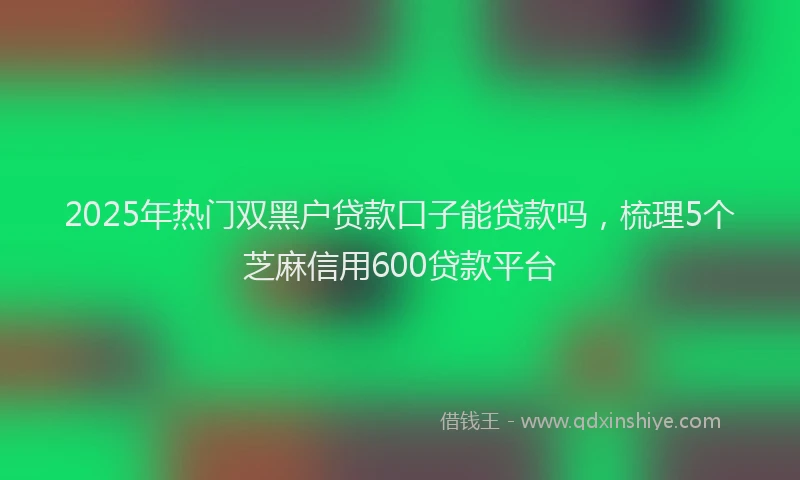 2025年热门双黑户贷款口子能贷款吗，梳理5个芝麻信用600贷款平台
