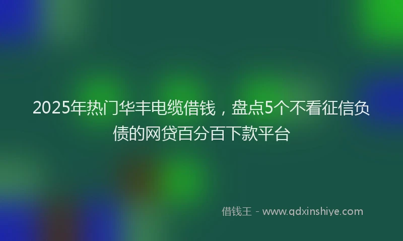 2025年热门华丰电缆借钱，盘点5个不看征信负债的网贷百分百下款平台