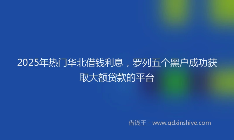 2025年热门华北借钱利息，罗列五个黑户成功获取大额贷款的平台