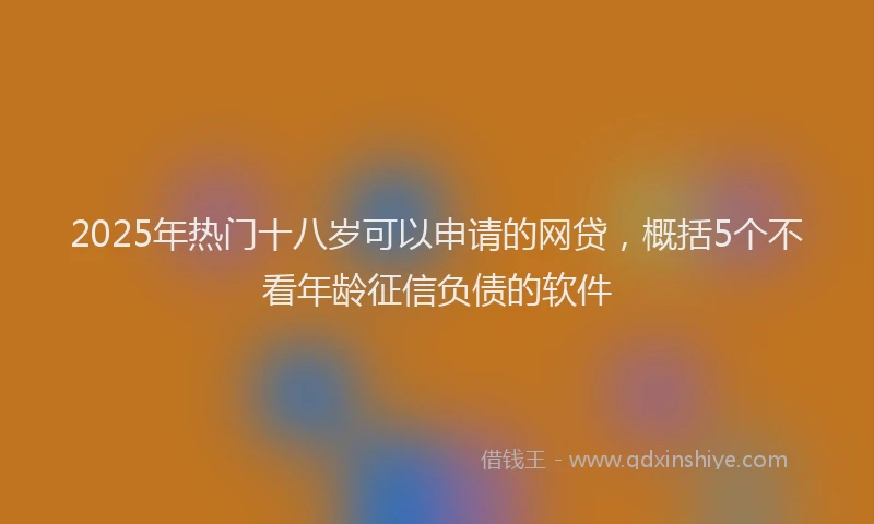 2025年热门十八岁可以申请的网贷，概括5个不看年龄征信负债的软件