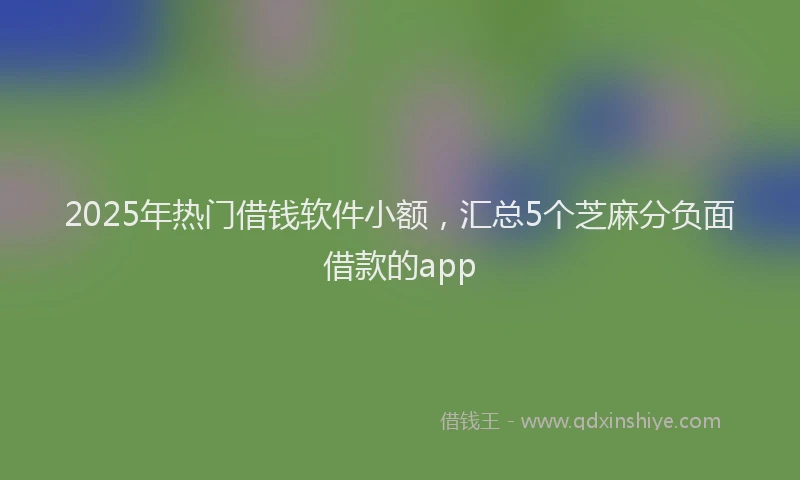 2025年热门借钱软件小额，汇总5个芝麻分负面借款的app