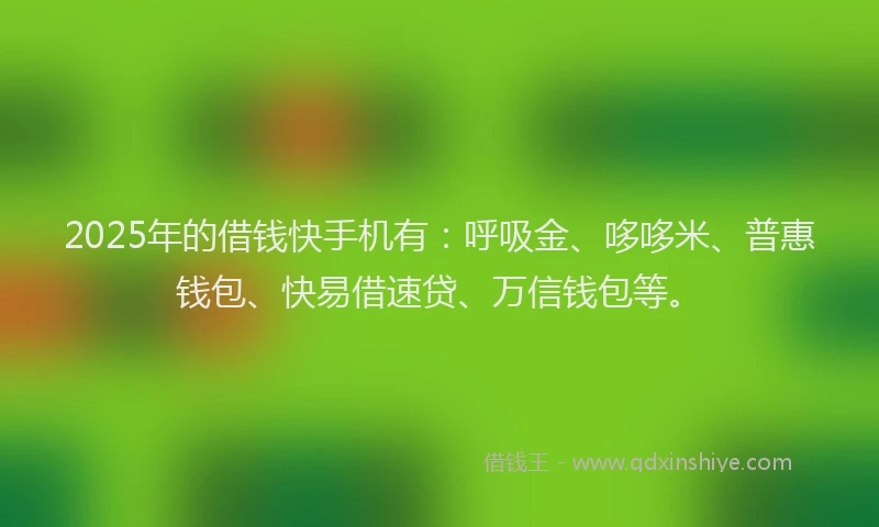 2025年的借钱快手机有：呼吸金、哆哆米、普惠钱包、快易借速贷、万信钱包等。
