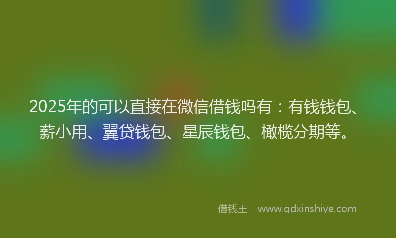 2025年的可以直接在微信借钱吗有：有钱钱包、薪小用、翼贷钱包、星辰钱包、橄榄分期等。