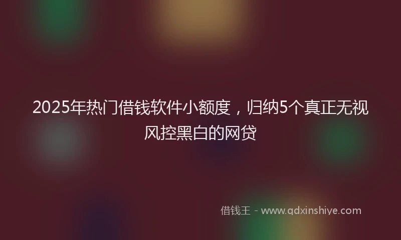 2025年热门借钱软件小额度，归纳5个真正无视风控黑白的网贷