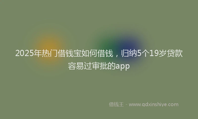 2025年热门借钱宝如何借钱，归纳5个19岁贷款容易过审批的app