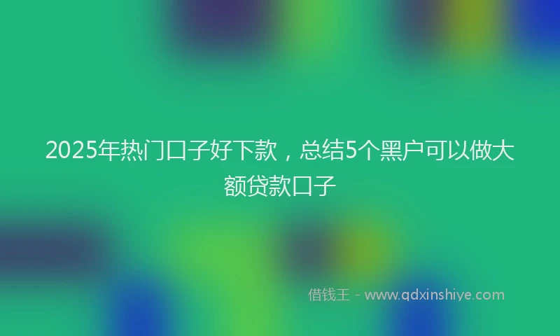 2025年热门口子好下款，总结5个黑户可以做大额贷款口子