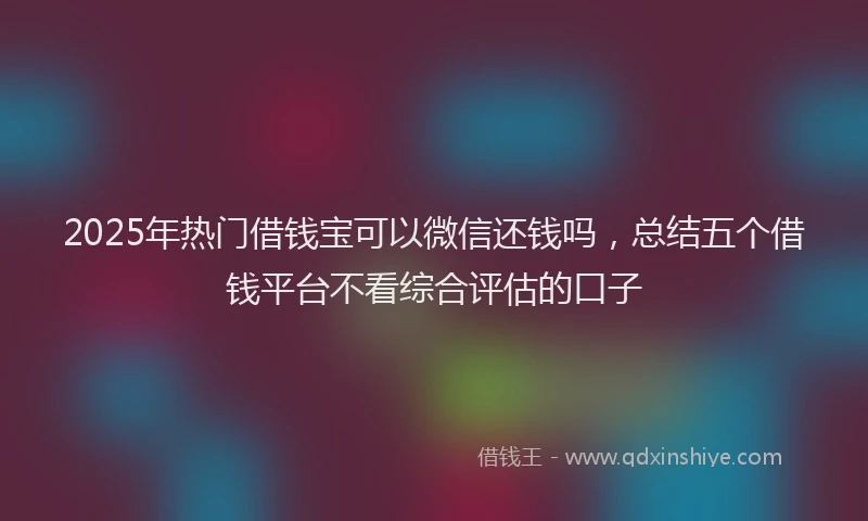 2025年热门借钱宝可以微信还钱吗，总结五个借钱平台不看综合评估的口子