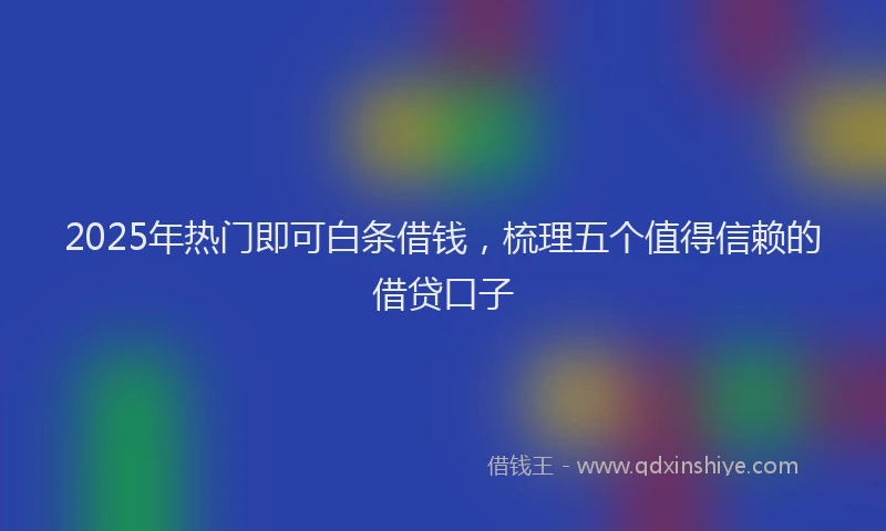 2025年热门即可白条借钱，梳理五个值得信赖的借贷口子