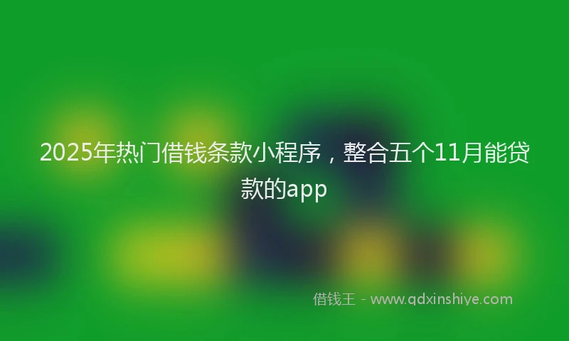 2025年热门借钱条款小程序，整合五个11月能贷款的app
