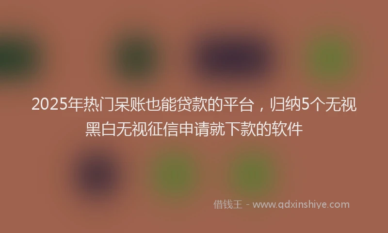 2025年热门呆账也能贷款的平台，归纳5个无视黑白无视征信申请就下款的软件