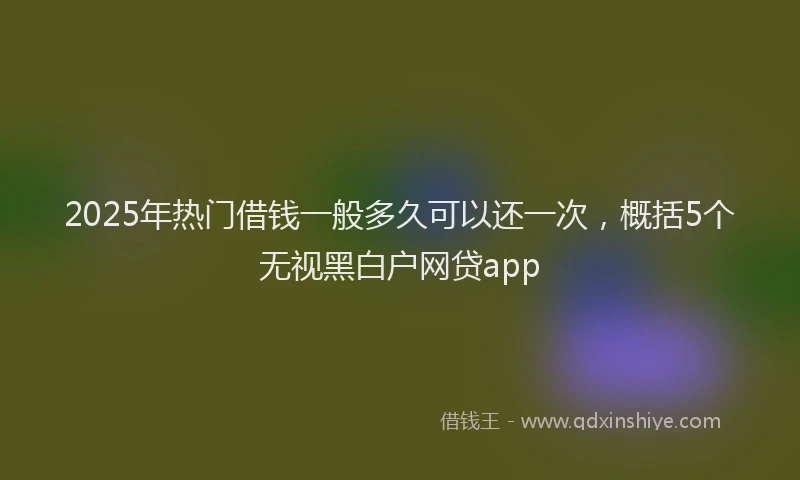 2025年热门借钱一般多久可以还一次，概括5个无视黑白户网贷app