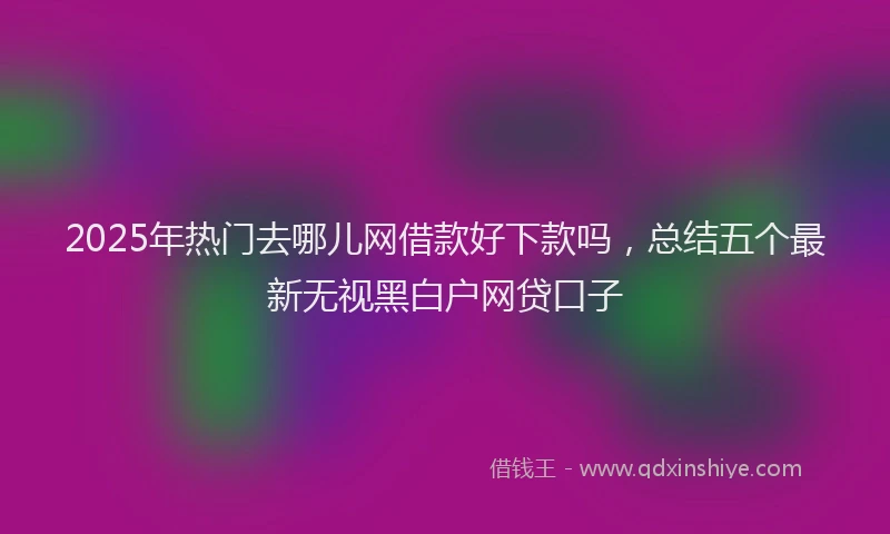 2025年热门去哪儿网借款好下款吗，总结五个最新无视黑白户网贷口子