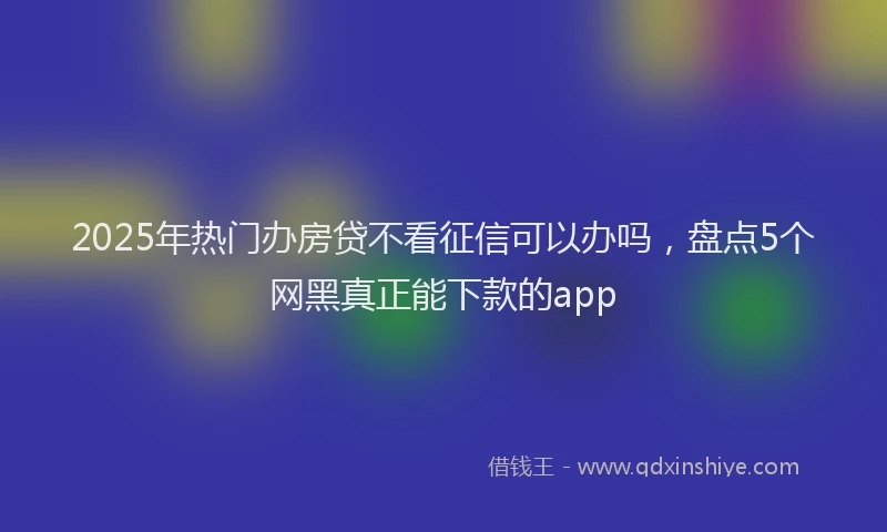 2025年热门办房贷不看征信可以办吗，盘点5个网黑真正能下款的app