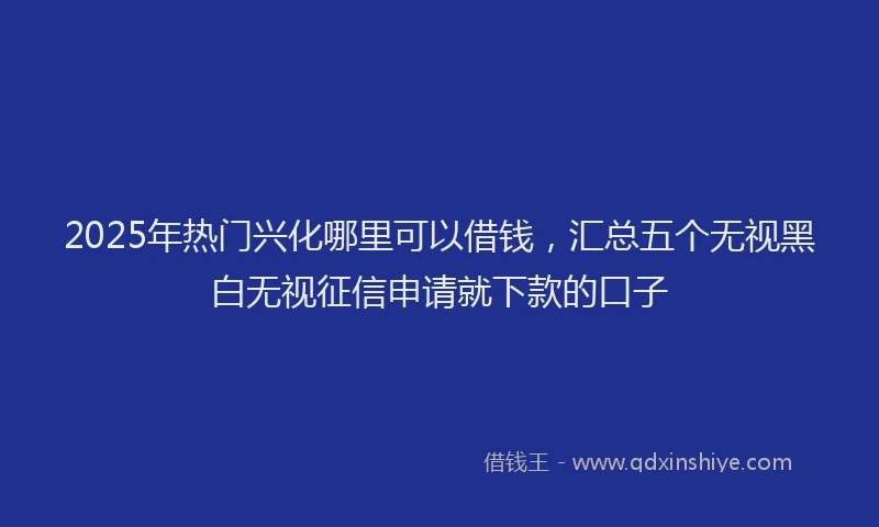 2025年热门兴化哪里可以借钱，汇总五个无视黑白无视征信申请就下款的口子