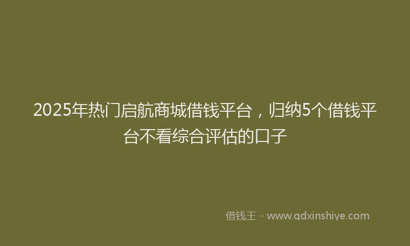 2025年热门启航商城借钱平台，归纳5个借钱平台不看综合评估的口子