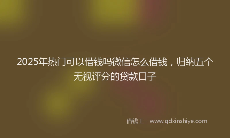 2025年热门可以借钱吗微信怎么借钱，归纳五个无视评分的贷款口子