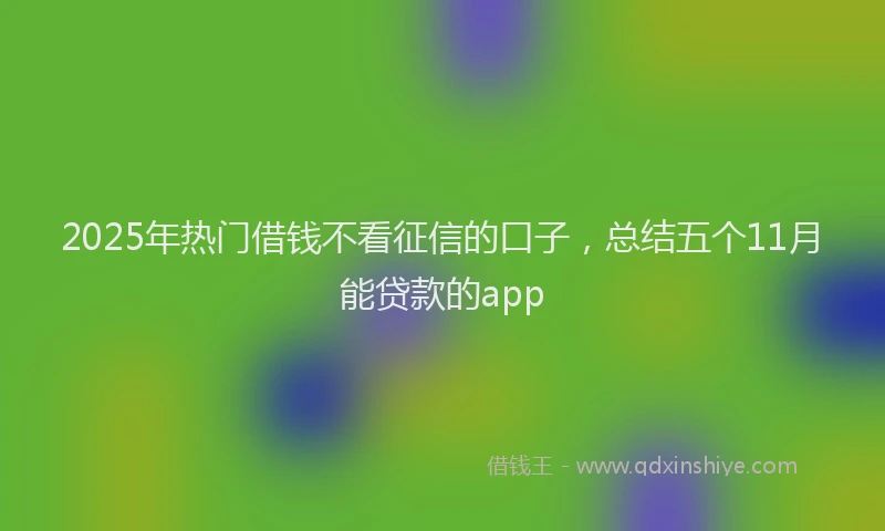 2025年热门借钱不看征信的口子，总结五个11月能贷款的app