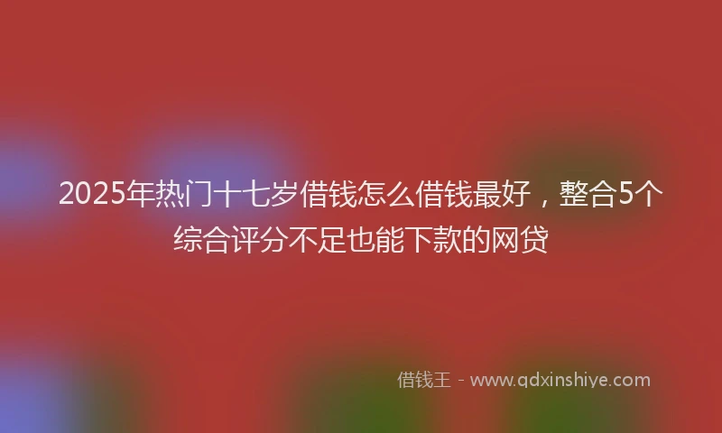 2025年热门十七岁借钱怎么借钱最好，整合5个综合评分不足也能下款的网贷