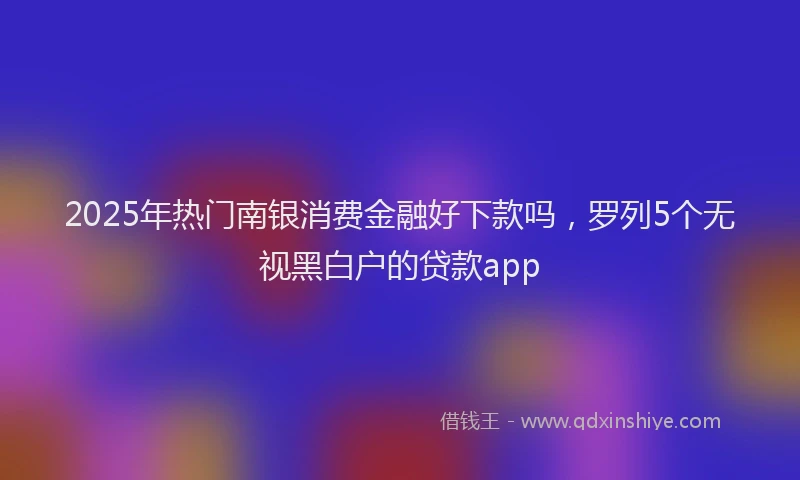 2025年热门南银消费金融好下款吗，罗列5个无视黑白户的贷款app