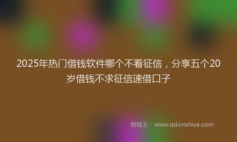 2025年热门借钱软件哪个不看征信，分享五个20岁借钱不求征信速借口子
